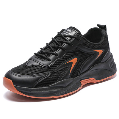 Pantofi de sport pentru bărbați 2023, plasă, cu șireturi, modă în aer liber, anti-alunecare, confortabil, fund moale, solid, puțin adânc, pantofi vulcanizați pentru bărbați