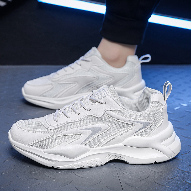 Pantofi de sport pentru bărbați 2023, plasă, cu șireturi, modă în aer liber, anti-alunecare, confortabil, fund moale, solid, puțin adânc, pantofi vulcanizați pentru bărbați