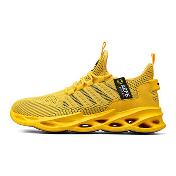 Модни дишащи мъжки обувки с връзки 2023 г. Нови мъжки мрежести спортни обувки Ежедневни жълти ежедневни маратонки Zapatos Para Hombres