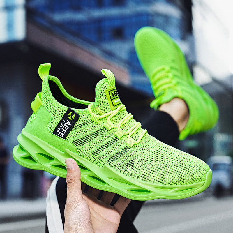 Módne priedušné platformové šnurovacie pánske topánky 2023 Nové pánske sieťované športové topánky Casual Žlté ležérne tenisky Topánky pre mužov