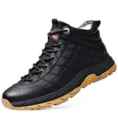 Χειμερινές ζεστές ανδρικές μπότες  από γούνα από μαλλί Μποτάκια χιονιού εξωτερικού χώρου Χειροποίητα αδιάβροχα, αντιολισθητικά, αντιολισθητικά μποτάκια Botas Mujer