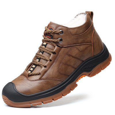 Χειμερινές ζεστές ανδρικές μπότες  από γούνα από μαλλί Μποτάκια χιονιού εξωτερικού χώρου Χειροποίητα αδιάβροχα, αντιολισθητικά, αντιολισθητικά μποτάκια Botas Mujer