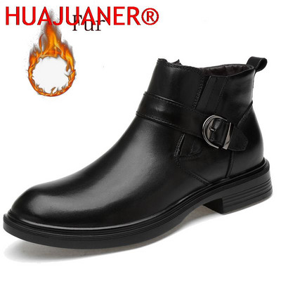 Zimske visokokvalitetne kožne čizme Debeli kožni potplat Chelsea muške čizme Crne poslovne svečane čizme Krokodilski uzorak Ležerne čizme