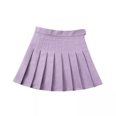 Violet femei fuste plisate cu talie înaltă femeie în carouri fustă mini stil preppy fuste ocazionale pentru femei fuste scurte dulci A-line pentru femei