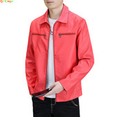 Pánske červené kožené bundy, steampunk vintage čierny zips z umelej kože, vrchné oblečenie pre motocyklistov, vetrovka pre bombery, veľkosť M-5XL