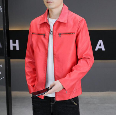 Pánske červené kožené bundy, steampunk vintage čierny zips z umelej kože, vrchné oblečenie pre motocyklistov, vetrovka pre bombery, veľkosť M-5XL