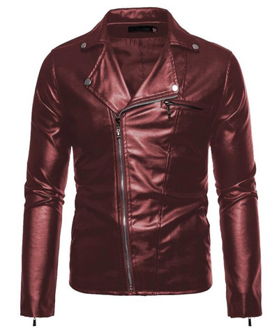 Pánske červené kožené bundy, steampunk vintage čierny zips z umelej kože, vrchné oblečenie pre motocyklistov, vetrovka pre bombery, veľkosť M-5XL