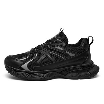 Мъжки ежедневни мрежести кецове на платформа Плитки мъжки обувки с връзки Плитки спортни обувки Неплъзгащи се удобни Zapatillas De Deporte
