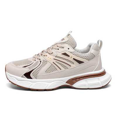 Pantofi casual cu platformă din plasă pentru bărbați Pantofi solizi cu șireturi pentru bărbați Pantofi sport de mică adâncime, anti-alunecare, confortabili