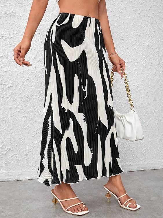 Casual φούστα trench print