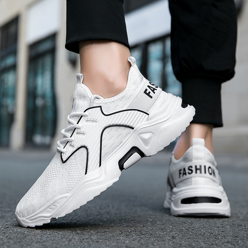 Nové pánske topánky, módne outdoorové športové klasické, plus veľkosť 37-45, biele topánky so šnurovacími plytkými topánkami pre mužov, priedušné tenisky