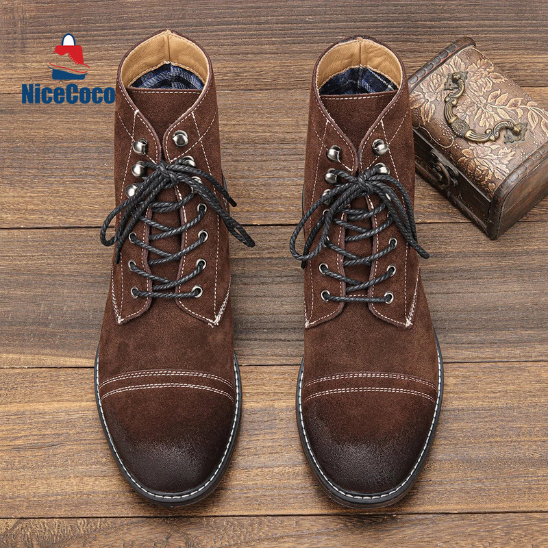 Παπούτσια για Ανδρικές Μπότες Αμερικάνικου στιλ Αλεξιπτωτιστικές Μπότες Μαλακό δέρμα Ανδρικές χειμερινές μπότες 1016