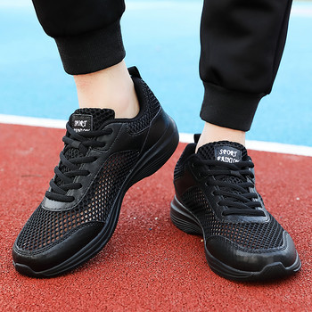 Мъжки маратонки Мъжки обувки Леки маратонки Мъжки ежедневни обувки Мъжки спортни спортни обувки Едноцветни черни маратонки Размер 39-46