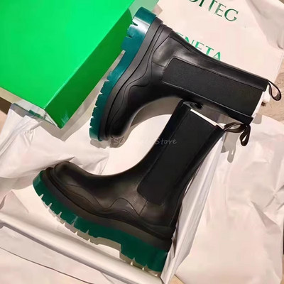 Gležnjače s debelim potplatom za muškarce i žene Kožne Chelsea čizme s elastičnom podlogom Cipele za par Cipele za dimnjak Kratke čizme Veličina 34-45