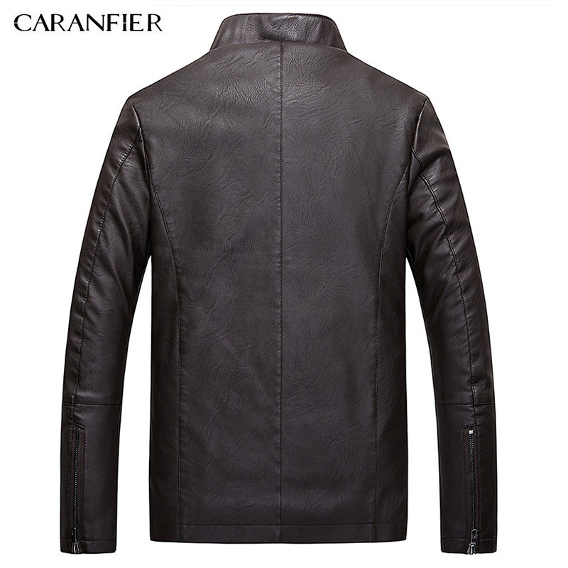 CARANFIER Muške kožne jakne Zimski kaputi Muški Velvet Debela modna umjetna vanjska odjeća Pilotska biciklistička motociklistička muška poslovna jakna