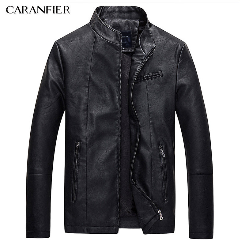 CARANFIER Muške kožne jakne Zimski kaputi Muški Velvet Debela modna umjetna vanjska odjeća Pilotska biciklistička motociklistička muška poslovna jakna