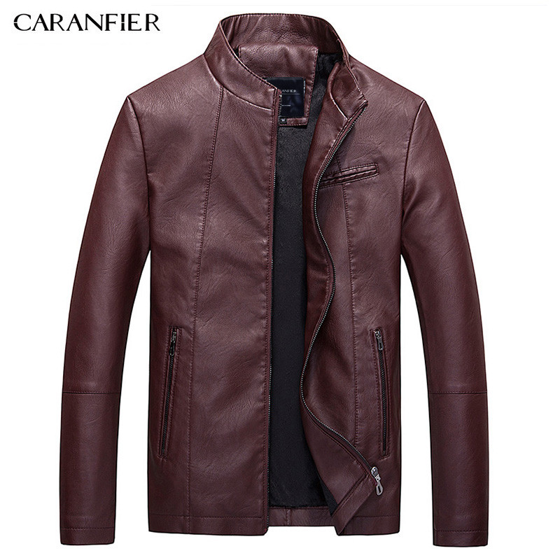 CARANFIER Muške kožne jakne Zimski kaputi Muški Velvet Debela modna umjetna vanjska odjeća Pilotska biciklistička motociklistička muška poslovna jakna