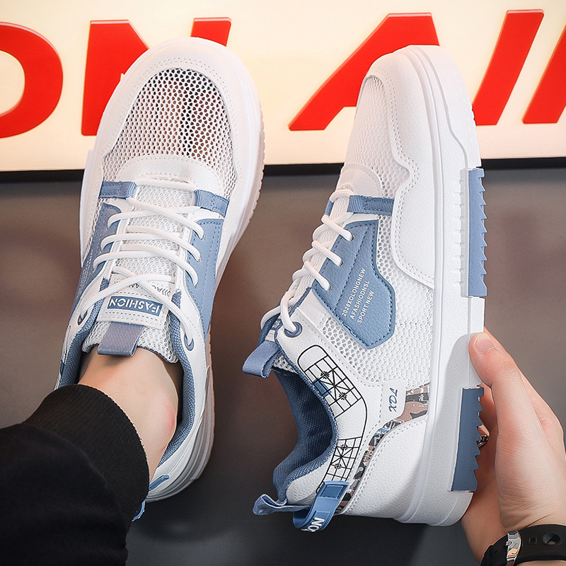 Proljeće 2023. Mrežaste debele donjice na vezanje, ležerne, moderne, neklizajuće, udobne mekane donjice, svestrani trend muških tenisica