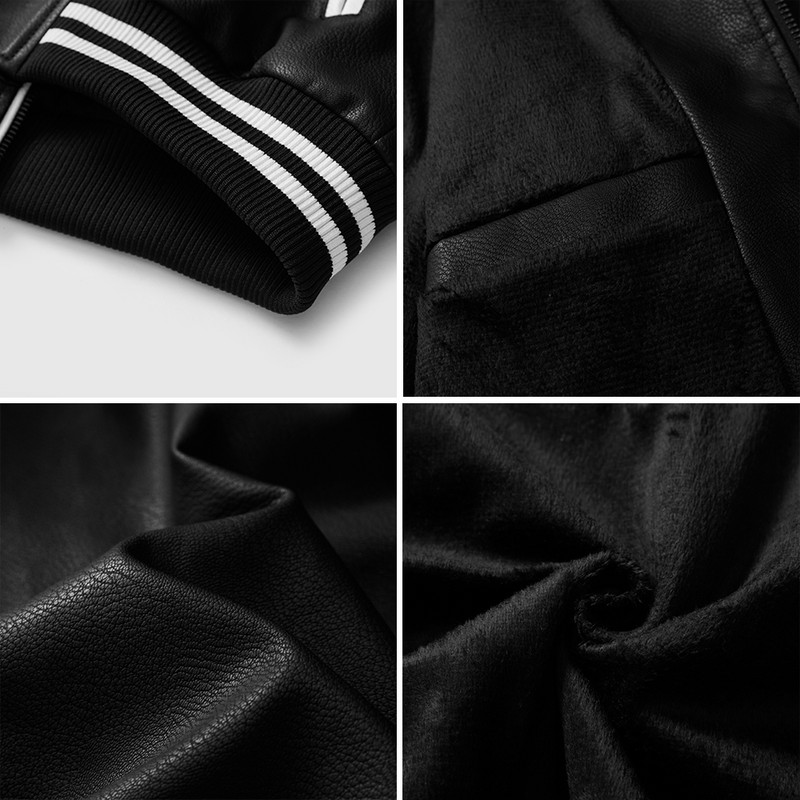 Ανδρικό δερμάτινο τζάκετ φθινοπώρου/χειμώνα Νέα μοτοσυκλέτα τεχνητό δέρμα λεπτό παλτό για άνδρες Μοντέρνο και αντίθετο χρώμα Air Force