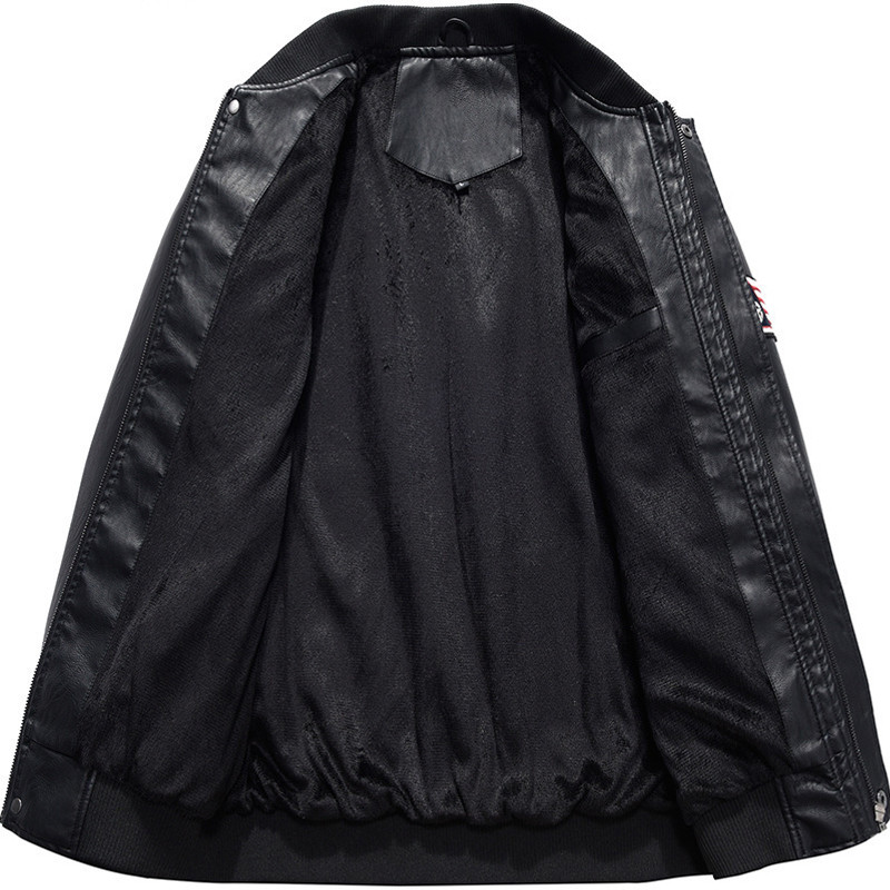 Pánska kožená bunda na motorku, módny kabát, motorkársky zips, PU kožené bundy, jeseň/zima, vetrovka, flísový kabát, 4XL