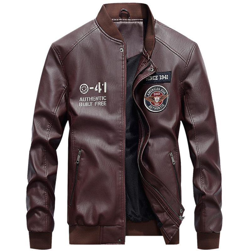 Pánska kožená bunda na motorku, módny kabát, motorkársky zips, PU kožené bundy, jeseň/zima, vetrovka, flísový kabát, 4XL