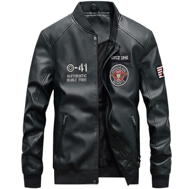 Pánska kožená bunda na motorku, módny kabát, motorkársky zips, PU kožené bundy, jeseň/zima, vetrovka, flísový kabát, 4XL