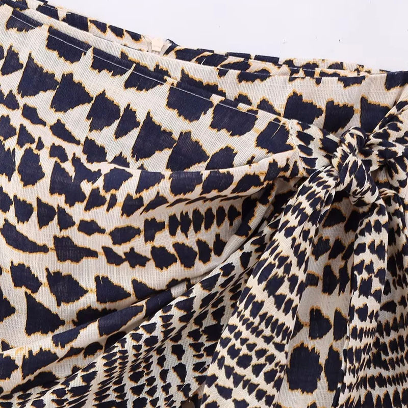 TRAF suknje za žene 2023 Vintage Print Wrap Mini suknja Ženska odjeća Korejska moda Nepravilne kratke suknje s resicama Ljeto