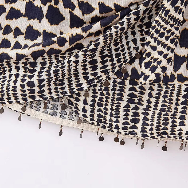 TRAF suknje za žene 2023 Vintage Print Wrap Mini suknja Ženska odjeća Korejska moda Nepravilne kratke suknje s resicama Ljeto