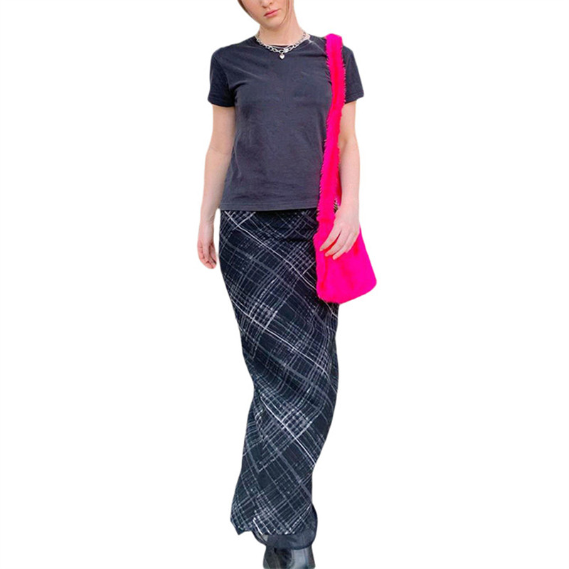 90. roky y2k Vintage sukne Dámske kockované letné midi sukne s vysokým pásom Študenti Nový príchod Dievčenská dámska štýlová sukňa Kostým