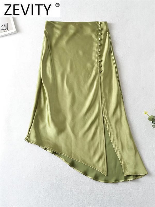 Dámske elegantné francúzske jednofarebné letné midi sukne s bočným výstrihom, lesklé, nepravidelné, s krátkym rukávom, vesta QUN800