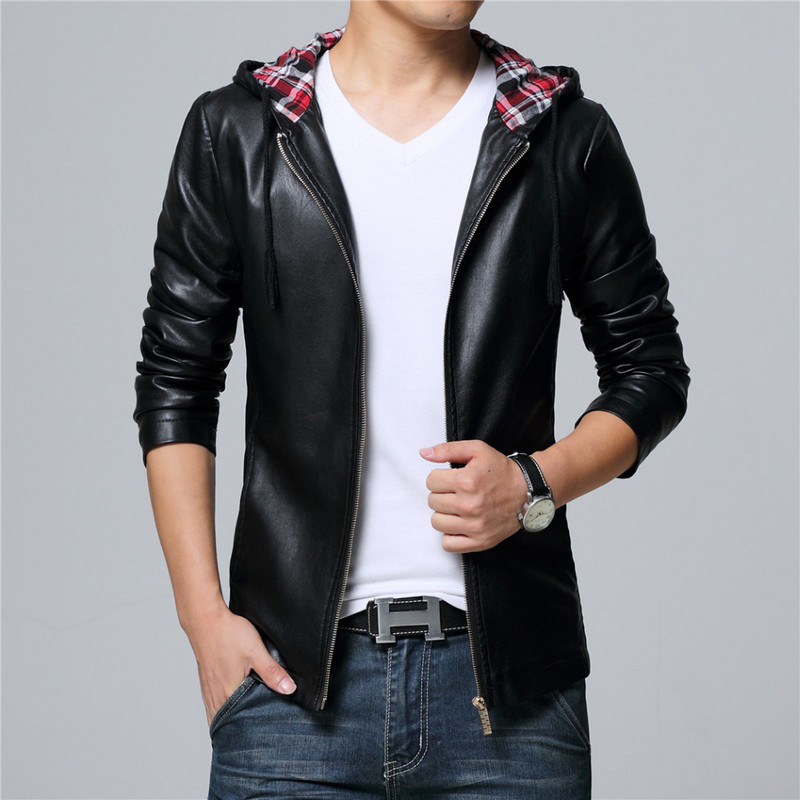 Νέα ανδρικά μπουφάν από ψεύτικο δερμάτινο παλτό με κουκούλα μαύρο κρασί κόκκινο μεγάλο μέγεθος 5XL drop shipping υψηλής ποιότητας Ανδρικά παλτό ανδρικά ρούχα