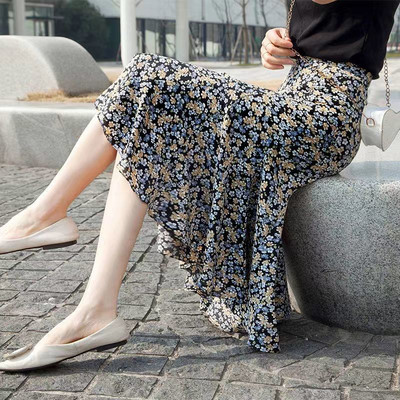 Vasaras vintage ziedu apdruka A-līnijas svārki sievietēm Eleganti, visiem piemēroti pludmales brīvdienu ikdienas modes svārki ar augstu vidukli Sieviešu apģērbi