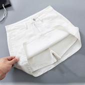 Lucyever Μαύρη Λευκή Γυναικείες μίνι φούστες Κορεάτικου στιλ Ψηλόμεσες τσέπες Φούστα σε γραμμή Α Γυναικεία casual βασικές κοντές φούστες παντού