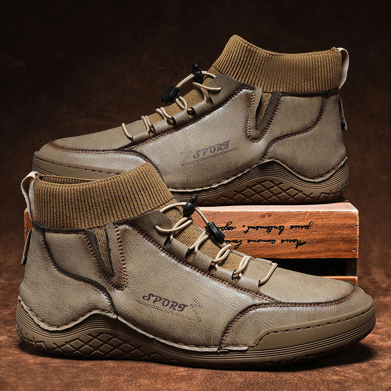 Muške čizme od podijeljene kože Ručno izrađene zimske gležnjače s krznom Plus veličine 38-46 Tenisice za slobodno vrijeme za muškarce Botas