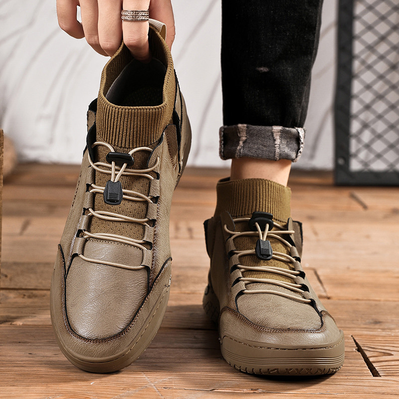 Muške čizme od podijeljene kože Ručno izrađene zimske gležnjače s krznom Plus veličine 38-46 Tenisice za slobodno vrijeme za muškarce Botas