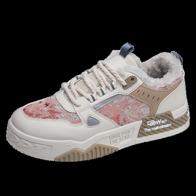 Zimske ravne muške cipele Ležerne vanjske tople baršunaste cipele na vezanje za muškarce Neklizajuće, prozračne, izdržljive Zapatillas De Hombre