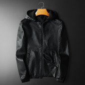 Ανδρικά ανδρικά μπουφάν με κουκούλα Minglu μονόχρωμο φερμουάρ μονόχρωμο ανδρικό πανωφόρι που πλένεται 5XL