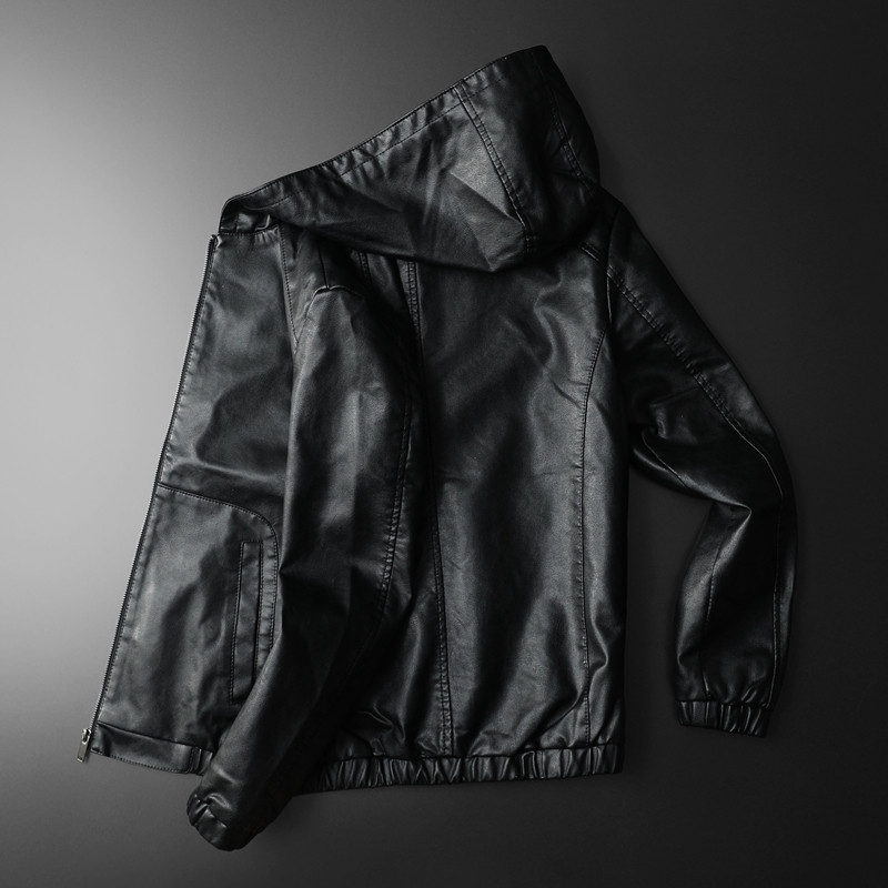 Ανδρικά ανδρικά μπουφάν με κουκούλα Minglu μονόχρωμο φερμουάρ μονόχρωμο ανδρικό πανωφόρι που πλένεται 5XL