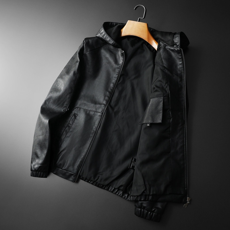 Ανδρικά ανδρικά μπουφάν με κουκούλα Minglu μονόχρωμο φερμουάρ μονόχρωμο ανδρικό πανωφόρι που πλένεται 5XL