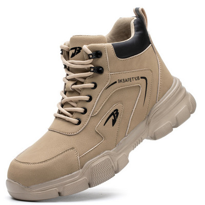 Μαύρες δερμάτινες χειμερινές βελούδινες μπότες εργασίας ασφαλείας για άνδρες αδιάβροχα κατά της πίεσης των νυχιών εργατικά παπούτσια Αδιάφθορα υποδήματα από ατσάλι