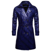 Ευρωπαϊκή νέα έκδοση HOT 2023 Ανδρικό δερμάτινο παλτό με μακρύ σκούρο κρόσσι Ανδρικό Windbreaker Μόδα δερμάτινο παλτό με διπλό στήθος προσωπικότητα PU