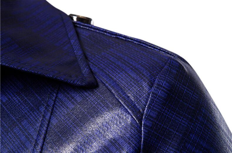 Ευρωπαϊκή νέα έκδοση HOT 2023 Ανδρικό δερμάτινο παλτό με μακρύ σκούρο κρόσσι Ανδρικό Windbreaker Μόδα δερμάτινο παλτό με διπλό στήθος προσωπικότητα PU