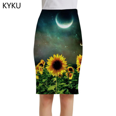 Fuste cu flori de trandafir de marca KYKU Fuste 3d cu flori pentru femei Fuste 3d romantice, elegante, roșii, fuste pentru femei, vară, petrecere cool Nou