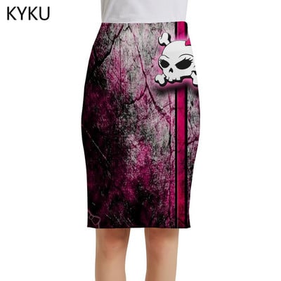 Fuste cu flori de trandafir de marca KYKU Fuste 3d cu flori pentru femei Fuste 3d romantice, elegante, roșii, fuste pentru femei, vară, petrecere cool Nou