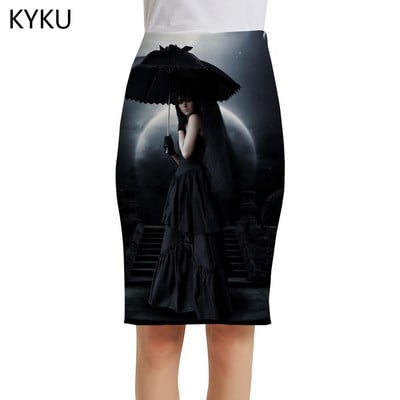 Fuste cu flori de trandafir de marca KYKU Fuste 3d cu flori pentru femei Fuste 3d romantice, elegante, roșii, fuste pentru femei, vară, petrecere cool Nou