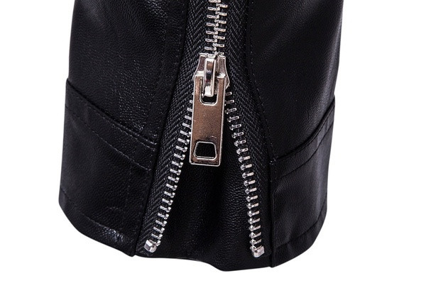 2023 Jachetă de piele Slim Fit Guler Stand Jachetă PU Bărbați Anti-vânt Motocicletă Rever Diagonal Fermoar Jachete Bărbați