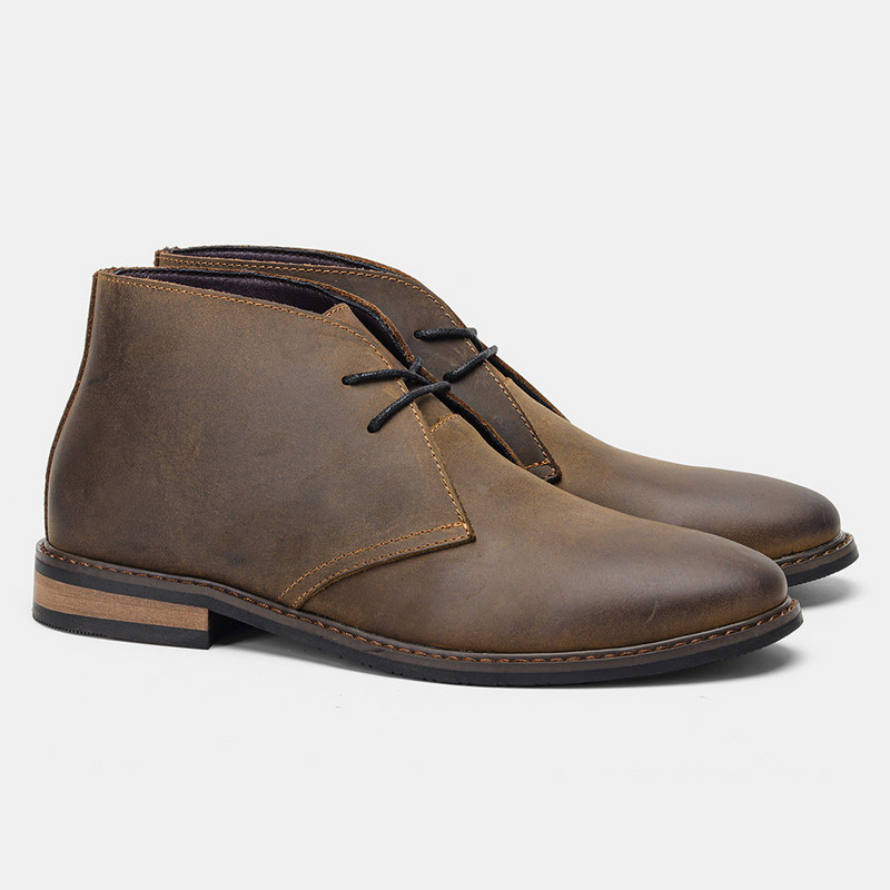 Ολόσωμες δερμάτινες ανδρικές μπότες Chukka Μεγάλο μέγεθος Desert Boots Ankle Casual παπούτσια