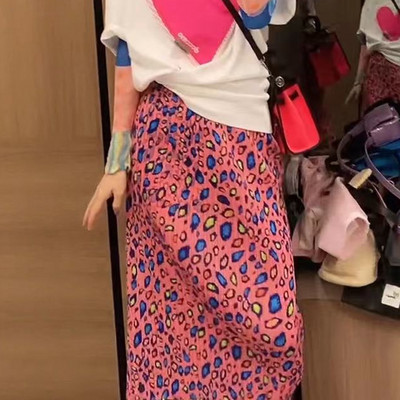 Fuste S-3XL Femei Imprimare Vintage Pliuri Personalitate de vară Talie înaltă Moda perfectă Ulzzang Vacanță Casual Stil coreean