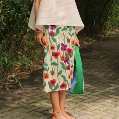 Fuste S-3XL Femei Imprimare Vintage Pliuri Personalitate de vară Talie înaltă Moda perfectă Ulzzang Vacanță Casual Stil coreean