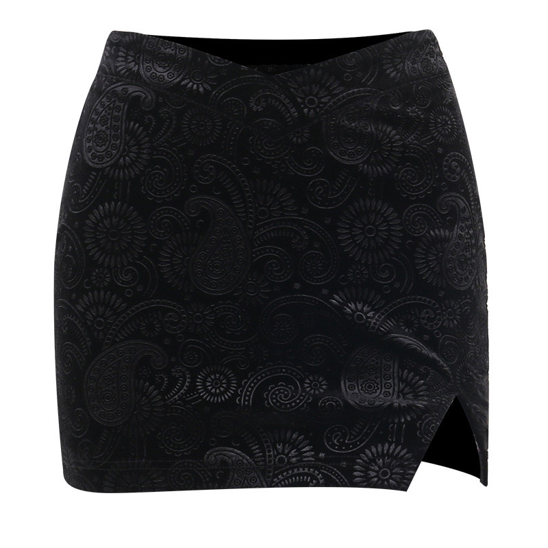 Gotic catifea imprimeu de vară 2023 femei punk fustă laterală despărțit asimetric fairy grunge club petrecere casual streetwear fustă